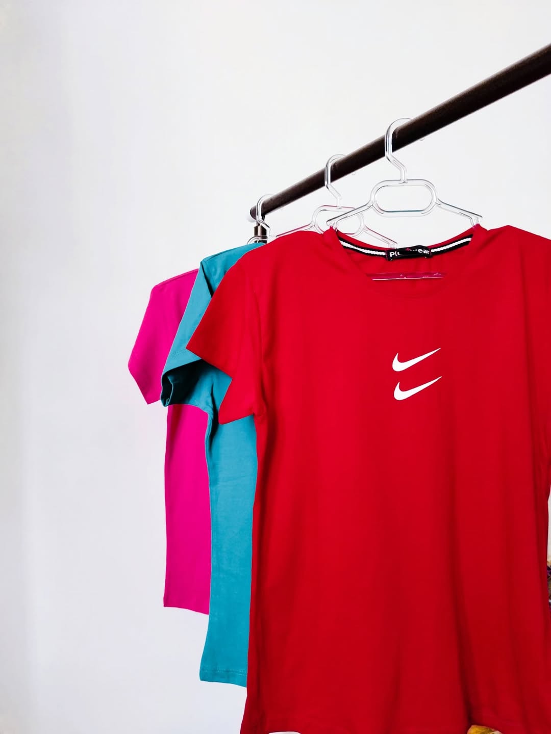 تیشرت زنانه پنبه سوپر آستین کوتاه فری سایز طرح چاپی نایک