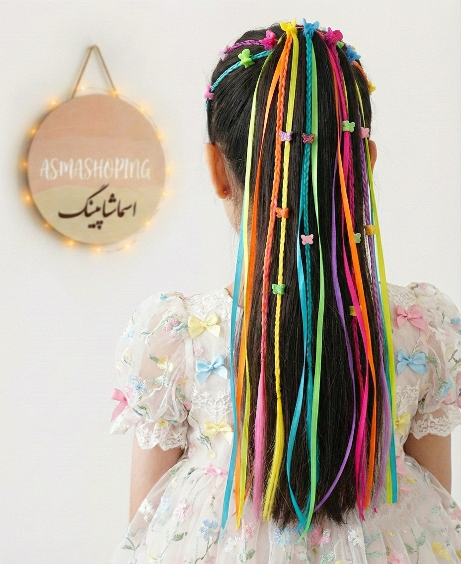 کلیپس مو دخترانه مدل بافت (پک 6 عددی)